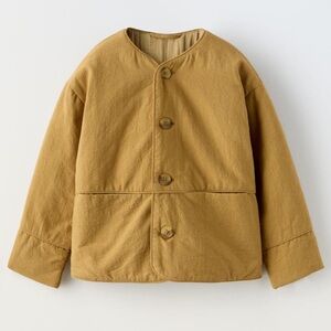 NWT Zara organic cotton blend quilted textured jacket 1.5Y (12-18M)